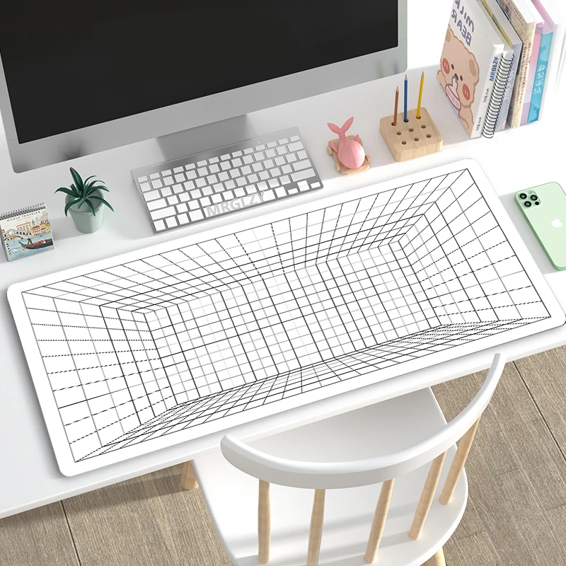 Minimalist ische Stil Mauspad tiefe Schreibmatten Perspektive schwarz weiß Teppiche Kunst große Büro-Tastatur mousemat Mauspad für Laptop