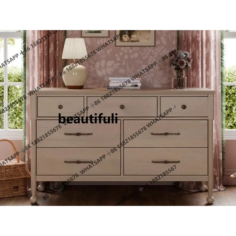 

Solid wood seven-bucket locker, living room dining side storage, bedroom bedside cabinet