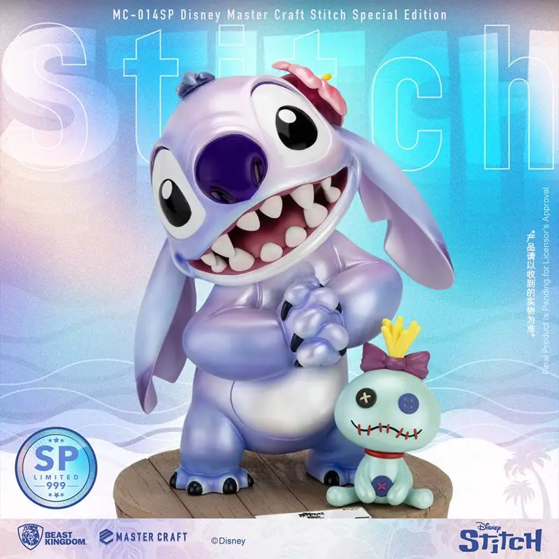 Disney 33,5 cm Stitch Anime Figura da tavolo Lavoro manuale Modello Ornamenti Collezione di decorazioni per la casa Giocattoli Regalo di compleanno per bambini