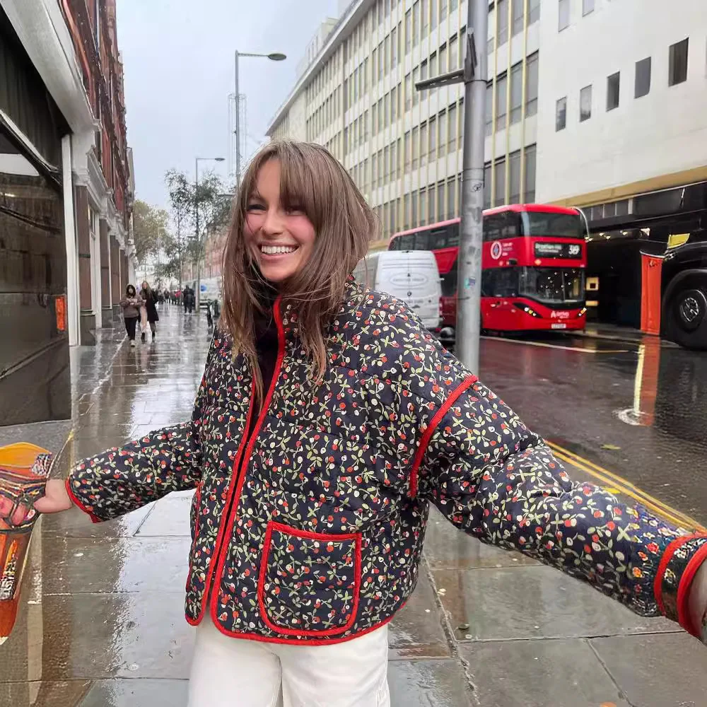 Abrigo de algodón con estampado para mujer, chaqueta de todos los colores y tamaños, prendas de vestir exteriores, Parkas de otoño e invierno