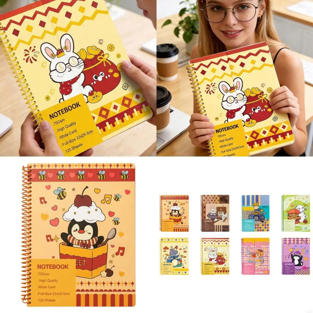 

1 Piece Spirals Notebooks with Premium Recycled Paper Simple Layouts Design for Creative Writing & Professionals Use 896C