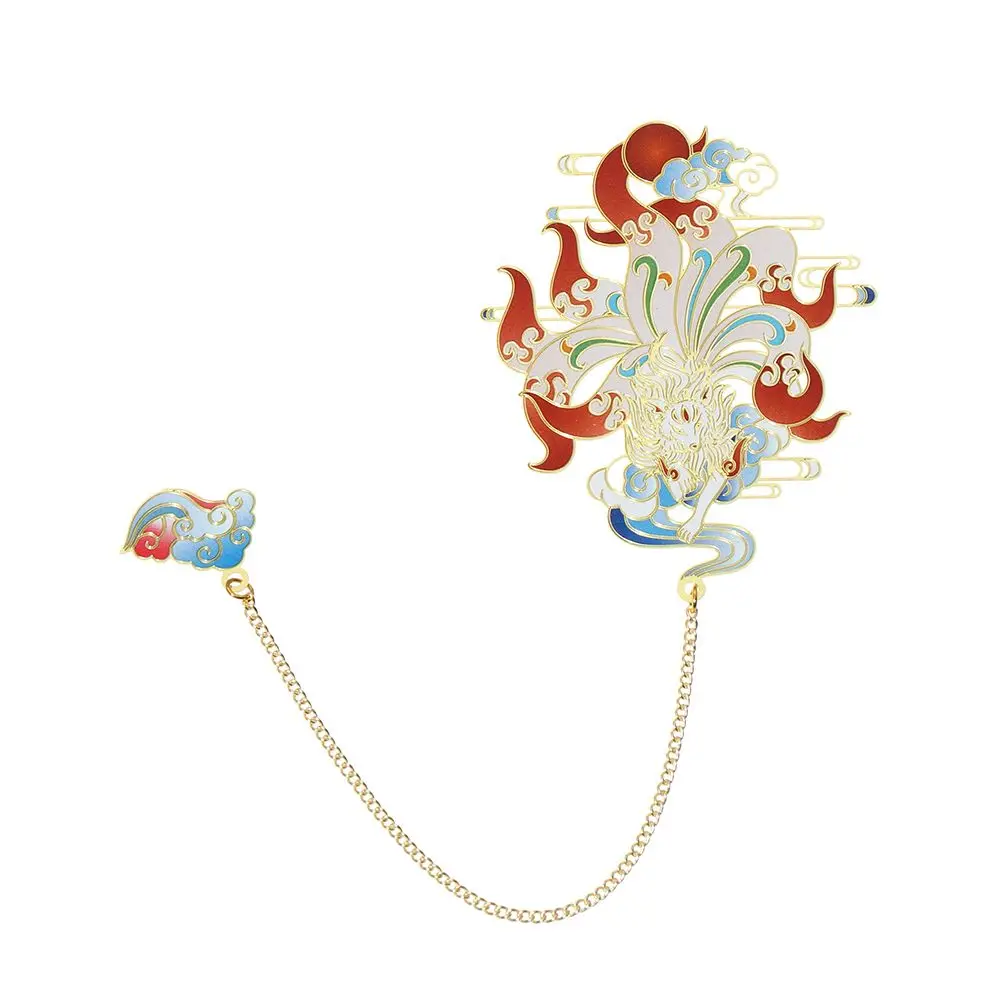 

Chinese style School Office Supplies Pendant Tassel Metal Pagination Mark Book Clip Brass Bookmark Painted