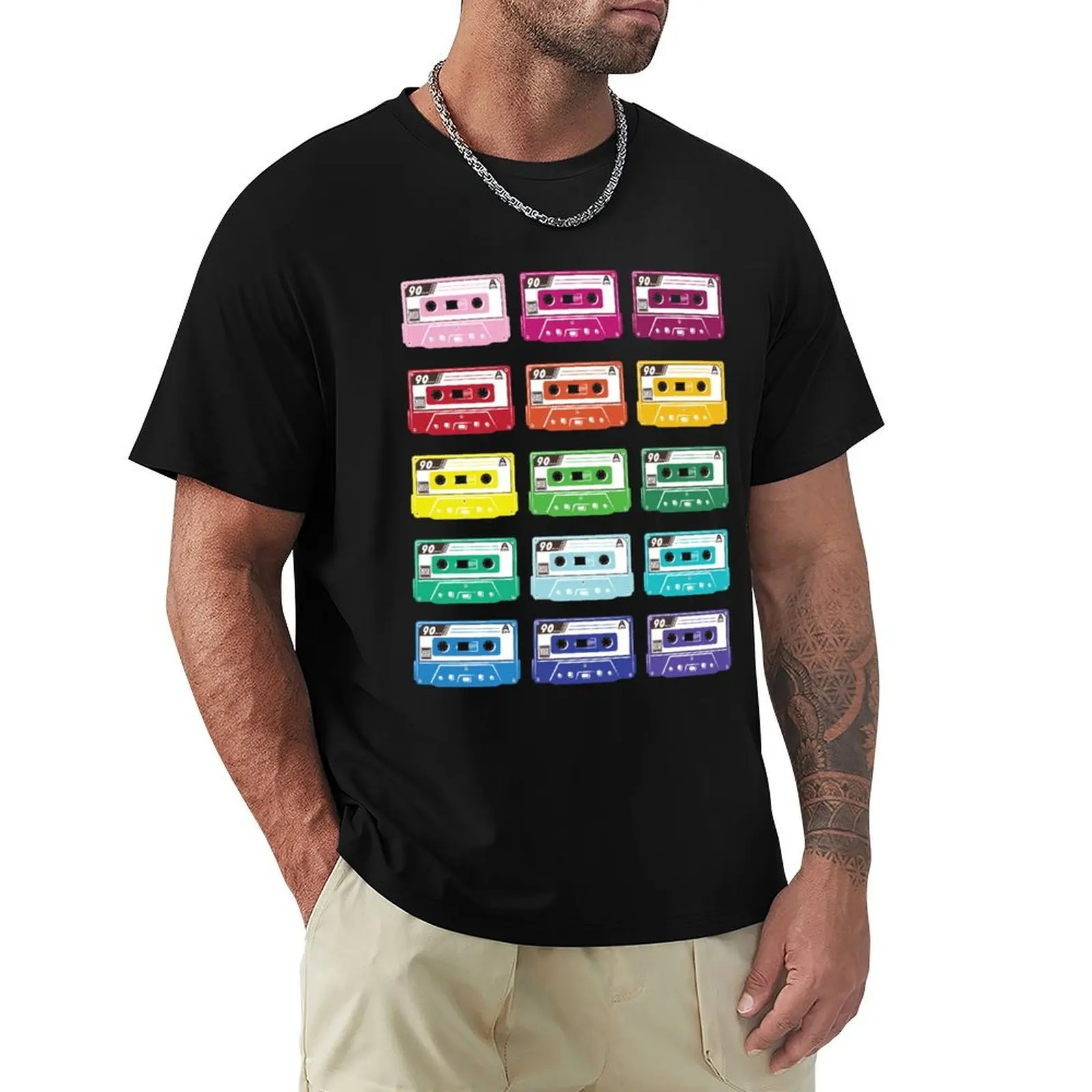

Colorful Cassette Tapes, 80s, Retro Mix T-Shirt gifts for boyfriend Anime t-shirt boys animal print t shirts men