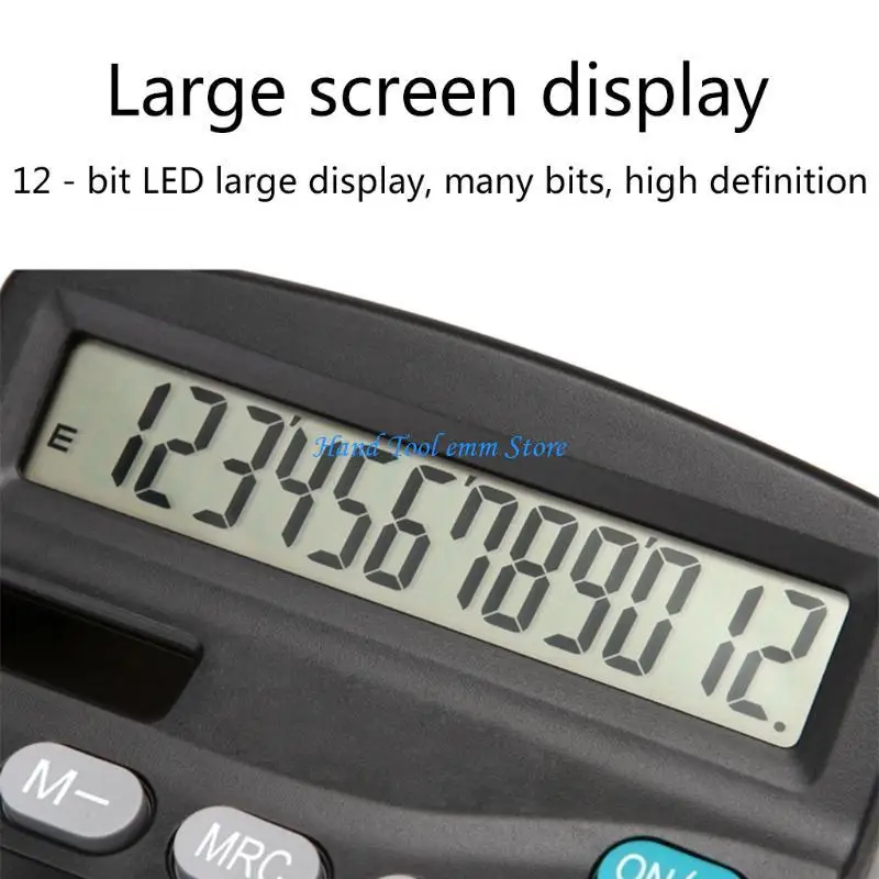 H37F 12-Digit Desk Calculator Business Accounting Tool Battery and Solar Power Clear Big Buttons Lcd Electronic Calculators