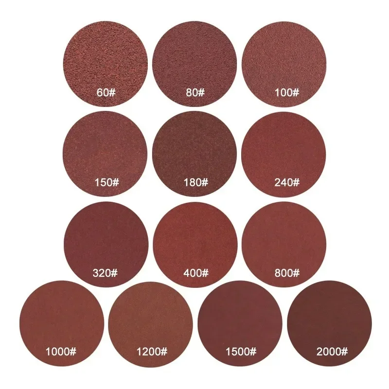 10PCS 1 Inch 25MM Aluminum Oxide Dry Sandpaper Flocking Sandpaper Discs Hook Loop For Stone Round Sandpaper Self Adhesive