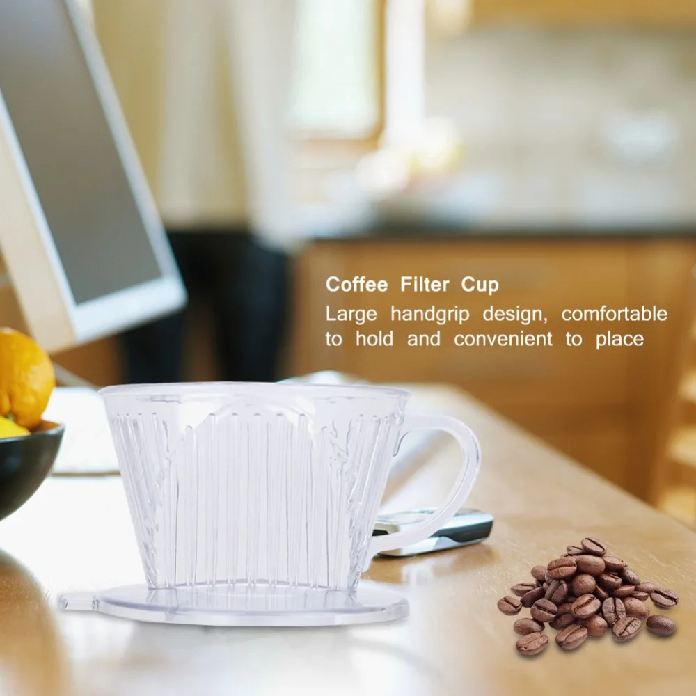 Reusable Transparent Coffee Maker Filter Small Size Cone Shape Pour Over Dripper Portable Cone Coffee Cup Manual Brewing