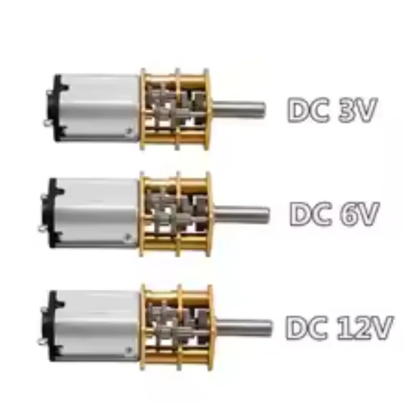 GA12-N20 Miniature DC Metal Gear Motor 3V 3.7V 5V 6V 12V Low RPM High Torque 4WD Car Electric Screwdriver Door Lock Motor