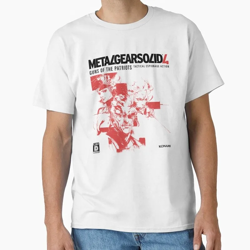 Metal Gear Solid MGS Game Gift T‑Shirt for Gamer Unisex Cotton Short Sleeve Tees Solid Snake Graphic Print Streetwear Tops