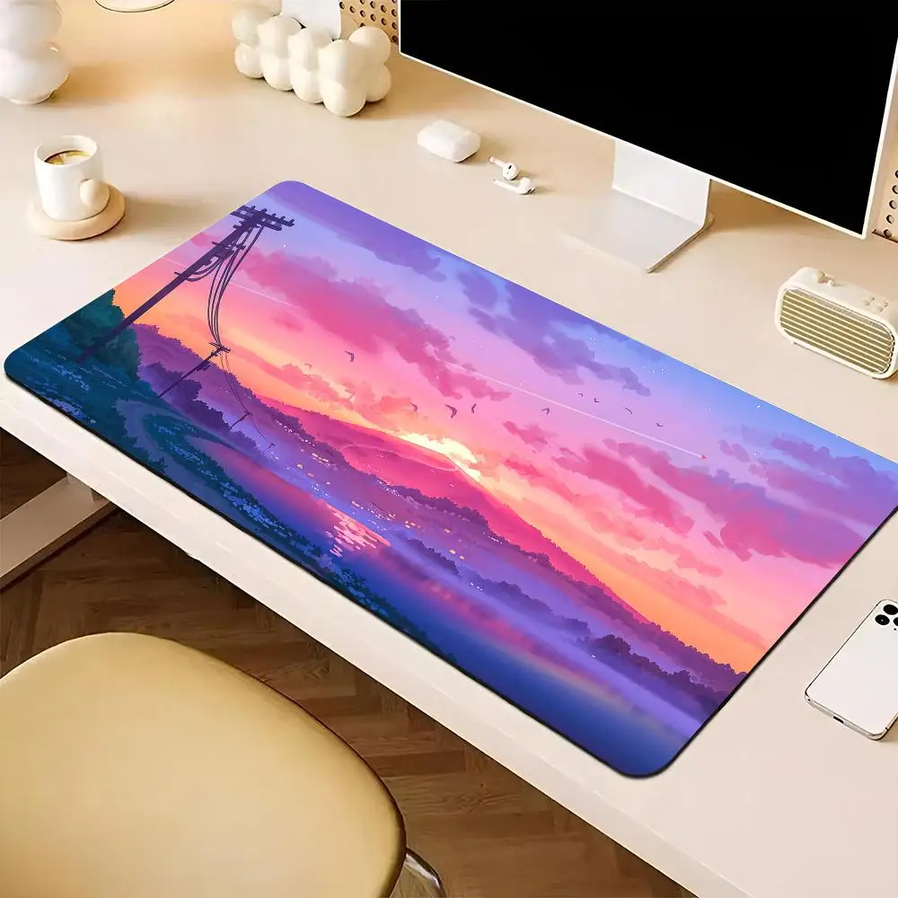 sunset Mouse Pad E-sports players game teclado XXL Large Computer Laptop Non-slip Keyboard Desk Mat Computer Game CS lol