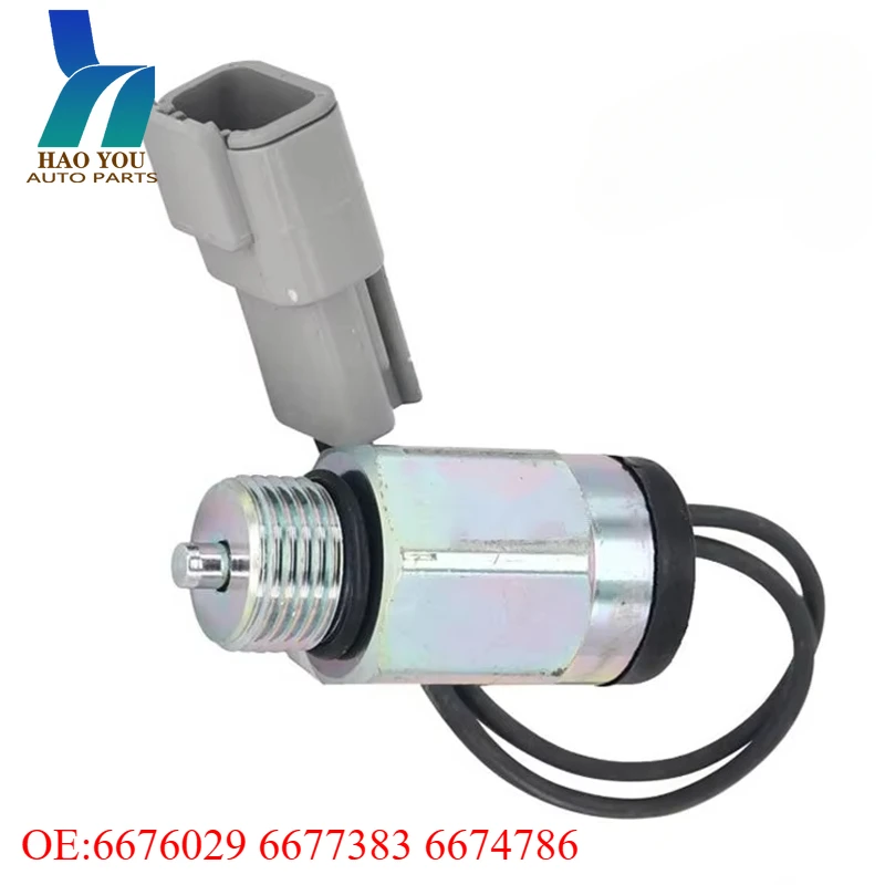 6676029 12V Fuel Shutoff Solenoid for Bobcat 751 753 763 S100 S130 S175 S220 S450 S650 6677383 6674786