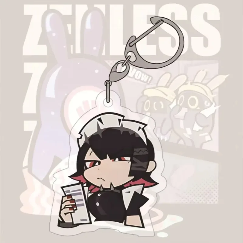 Game Absolute Zero Wise Belle Anby Demara Figures Acrylic Key Chain Keychains for Fans Jewelry Christmas Gift Accessories