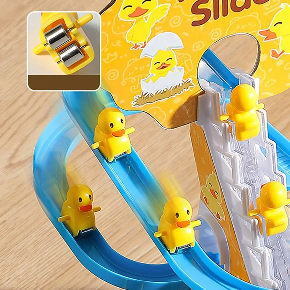 Educational Roller Coaster Toys Climbing Stairs Duck DIY Slide Toy Track Toys with Light Music Rail Racing Track Gift