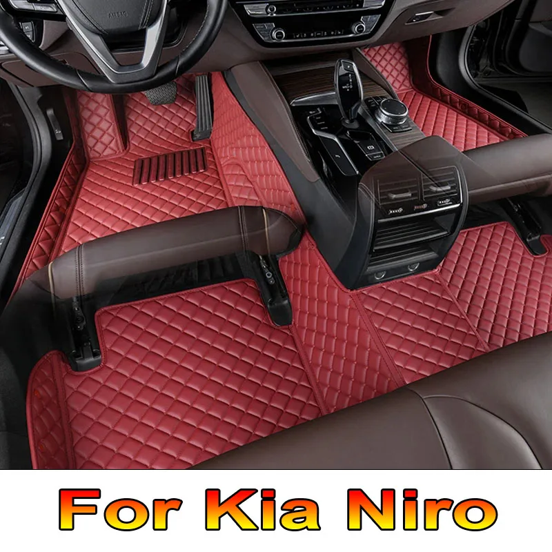 Tikar lantai karpet mobil untuk Kia Niro SG2 2023 2024 2025 bantalan tahan air alas kulit penutup lumpur lantai Aksesori Mobil bagian Interior