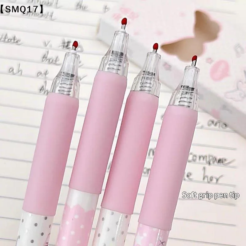 Angel Wings Press Pen High Value Korean Ins Wind Quick Drying Black St Head Student Exam Brush Pen Kawaii Pens【SMQ】