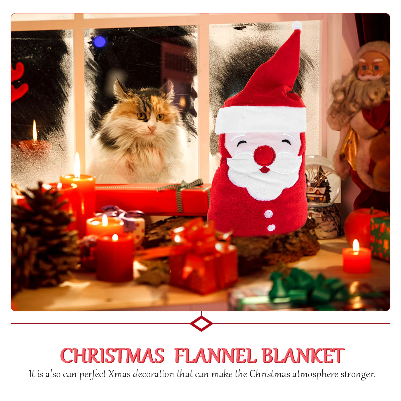 

Santa Claus Pattern Christmas Flannel Blanket Warm Throw Blanket for Kids Office Home Travel Home Supplies Santa Claus Blankets