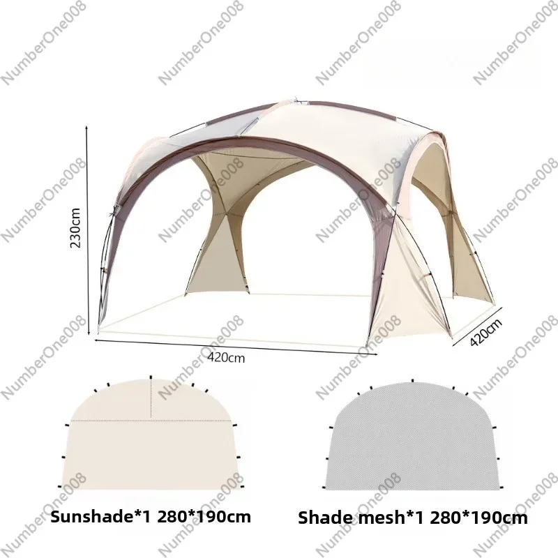Dome Canopy Tent Outdoor Large Sun Shade Camping Shelter Rainproof Sunproof Mosquito Proof Foldable for Travel