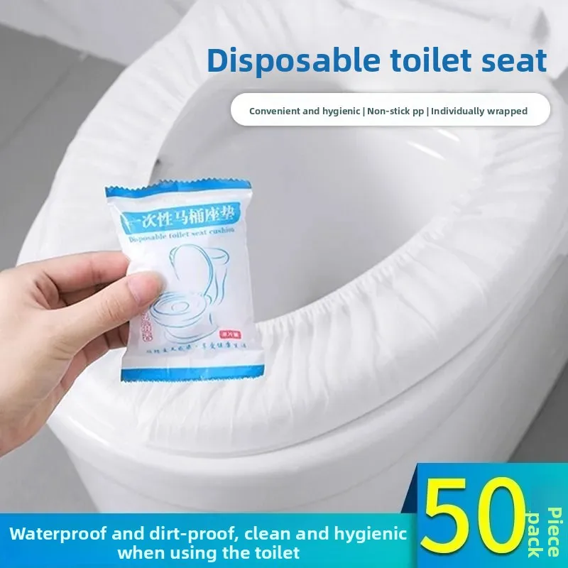 

Disposable Toilet Cover Travel Hotel Set Home Use Non-Woven Portable Waterproof Toilet Cover Easy to Clean Batoom Tool