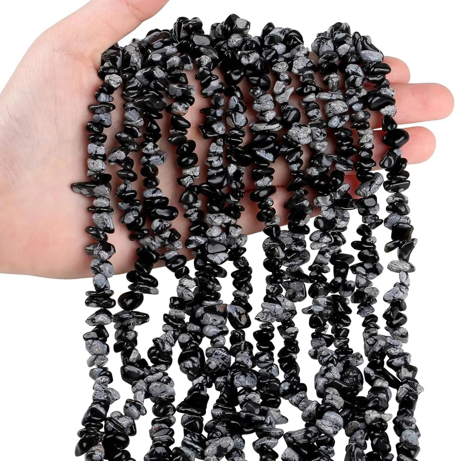32inch 5-8mm Irregular Natural Stone Beads Moonstone Lava Malachite Turquoise Gravel Chip Beads for DIY Making Phone Chains