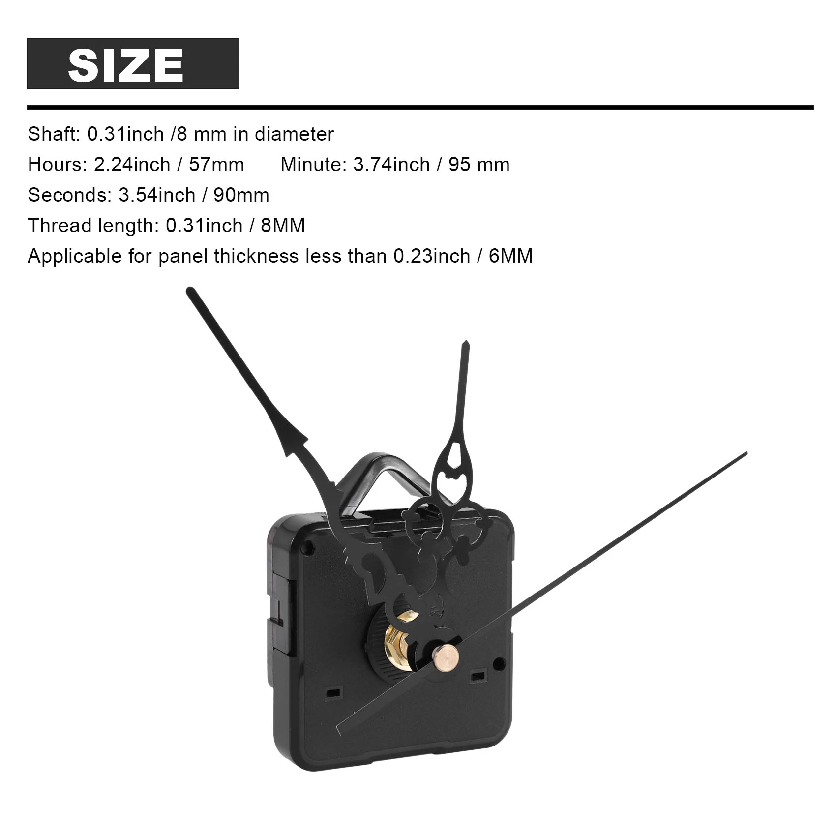 Механизм ABQR Кварцевые часы Секунды Обратный отсчет Черный