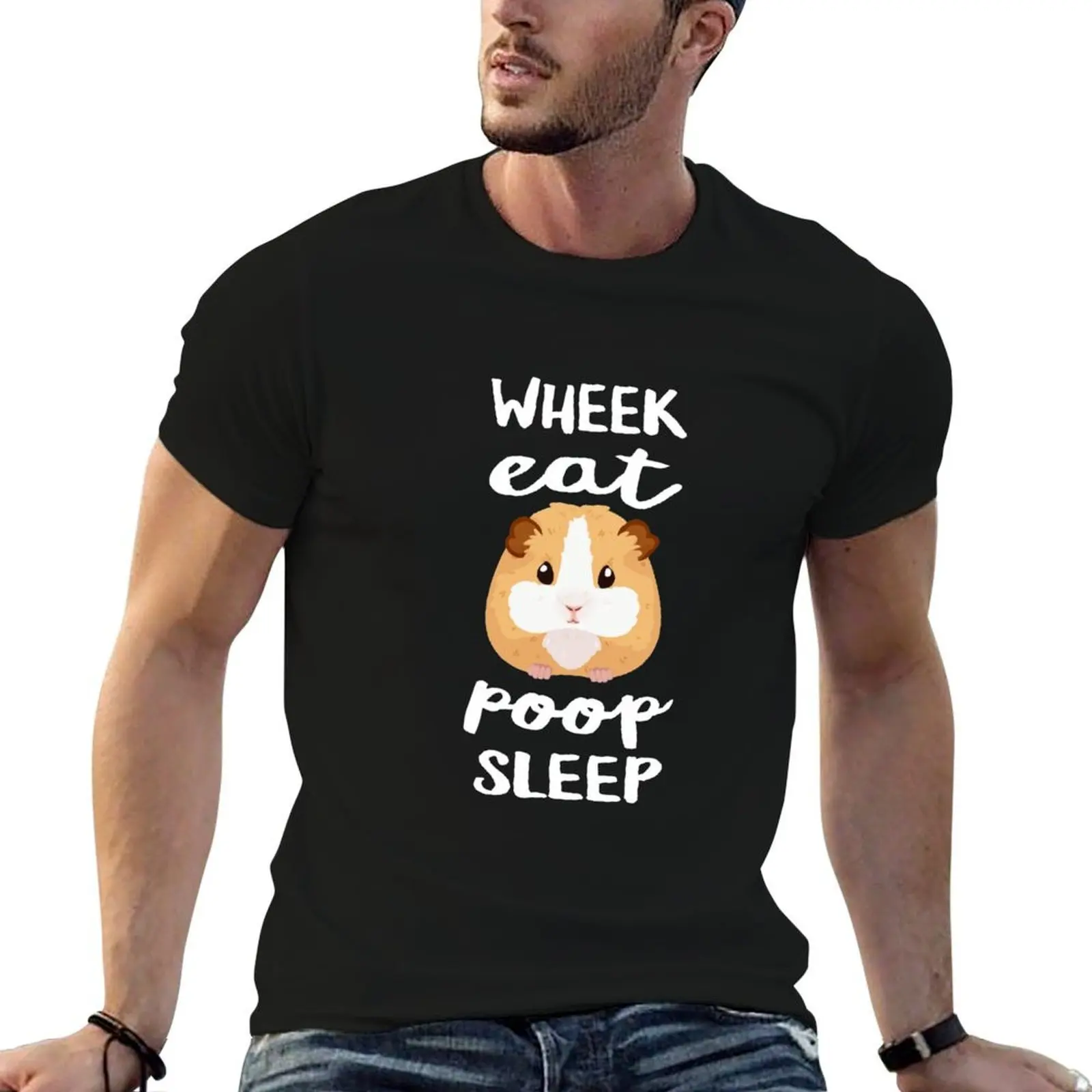 Eat, Wheek, Poop, Sleep - Cute Guinea Pig T-Shirt t shirt man designer man t shirt designer t shirt man luxury T-shirt