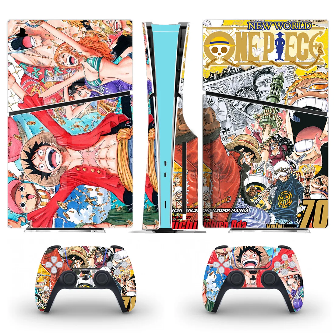 Новинка, стикеры в стиле аниме Luffy Gear 5 PS5, Обложка для консоли и 2 контроллера, новинка, виниловый тонкий диск PS5