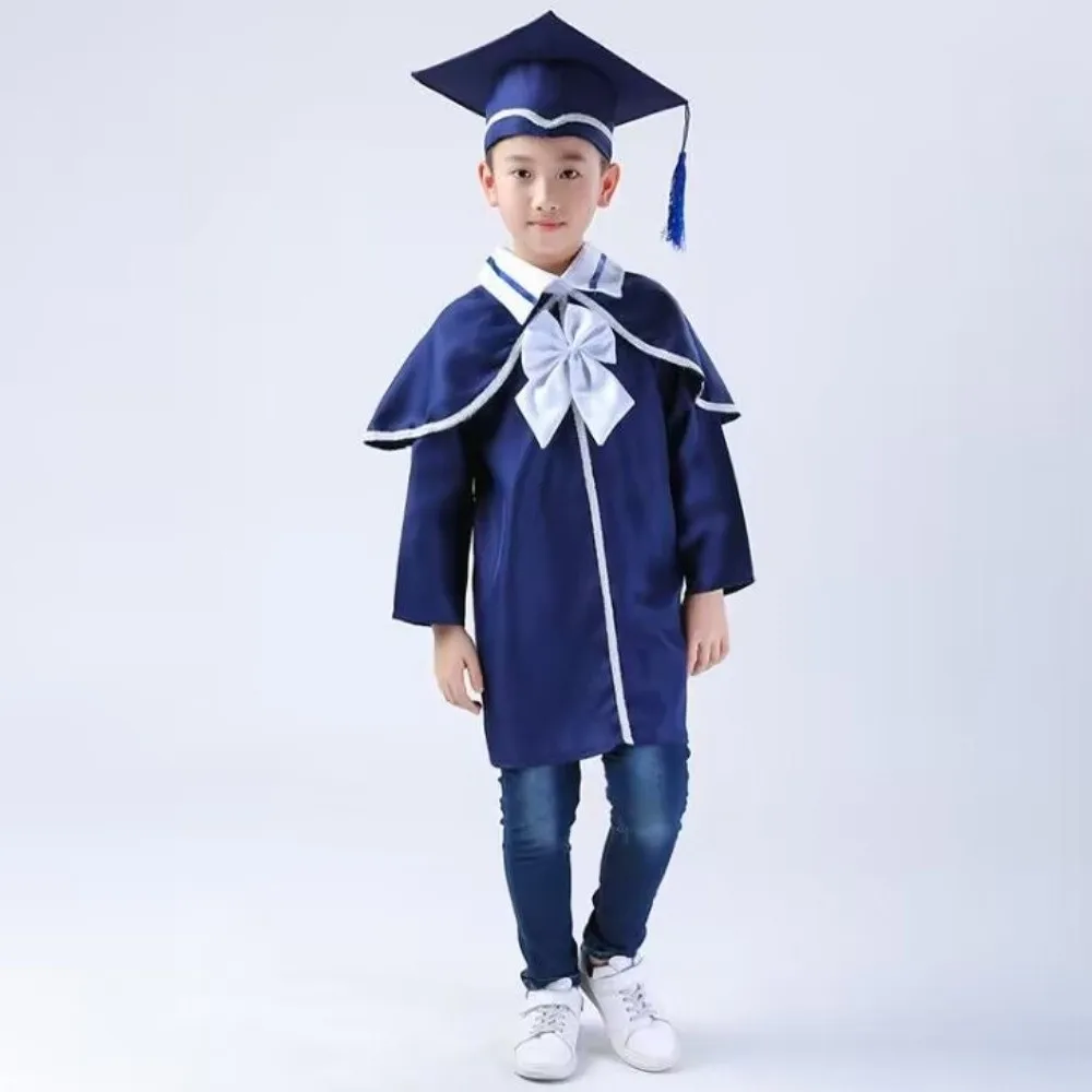 2Pcs/Set Kindergarten Children Graduation Gown Honors Graduation Mortarboard Hat Kindergarten Graduation Gown With Hat Tassel view 5