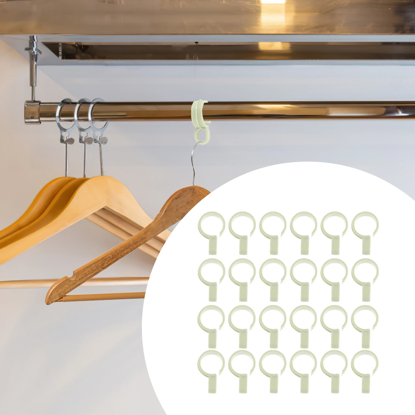 

100 Pcs Windproof Hooks Plastic Buckle Hangers 28mm Diameter Non Skid Fastener Clothes Laundry Rod Storage Accessories