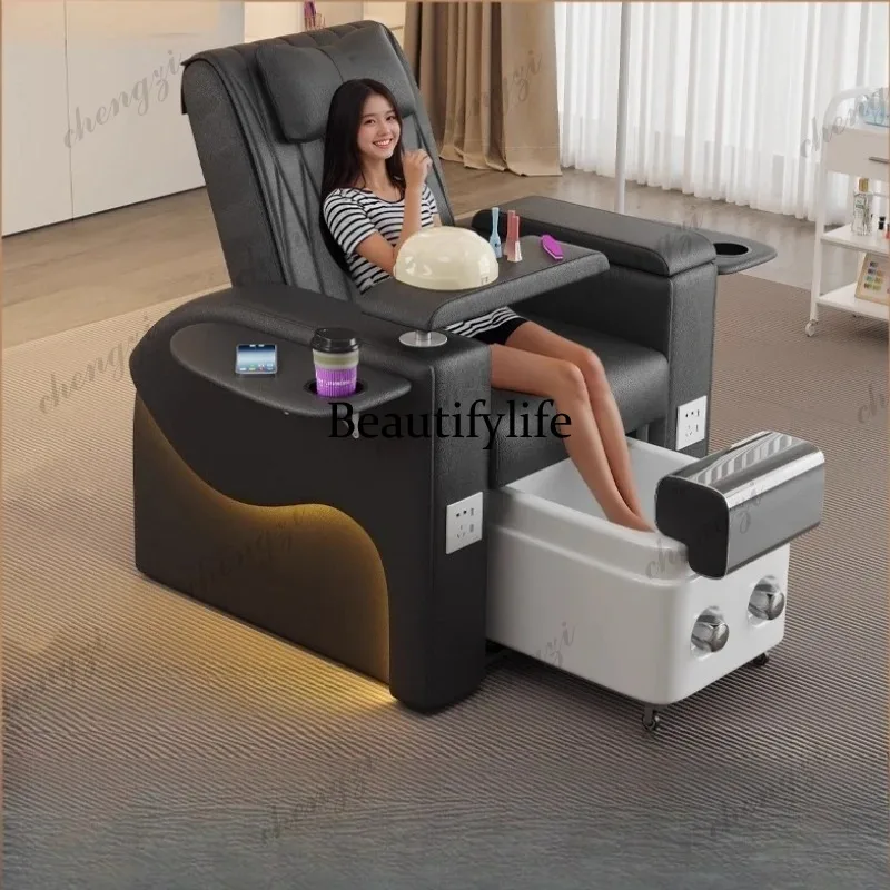 K182 Electric Adjustable Manicure Table Sofa Lounge Beauty Eyelash Extension Manicure Table Massage Foot Bath Furniture