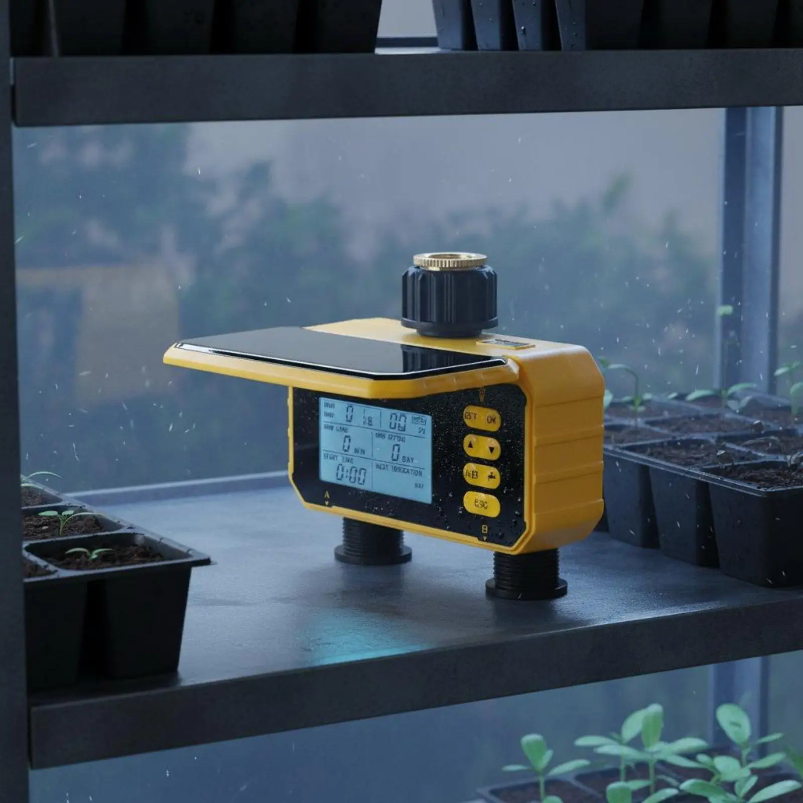 Solar Trickle Irrigation Timer Anti-Siphon Automatic Watering System