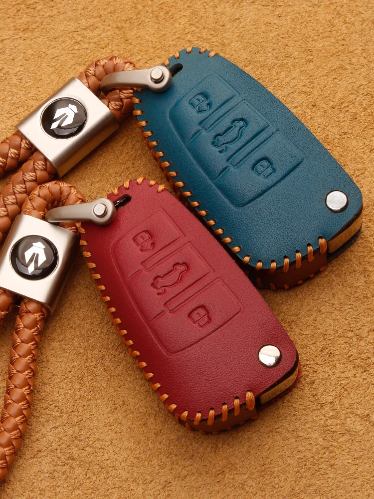 For Audi A3 Q5 Q2l Q3 A4 A1 A6 A7 A8 A5 Leather Car Key Bag Case Wallet Holder Key Cover Key Chains Car Accessories