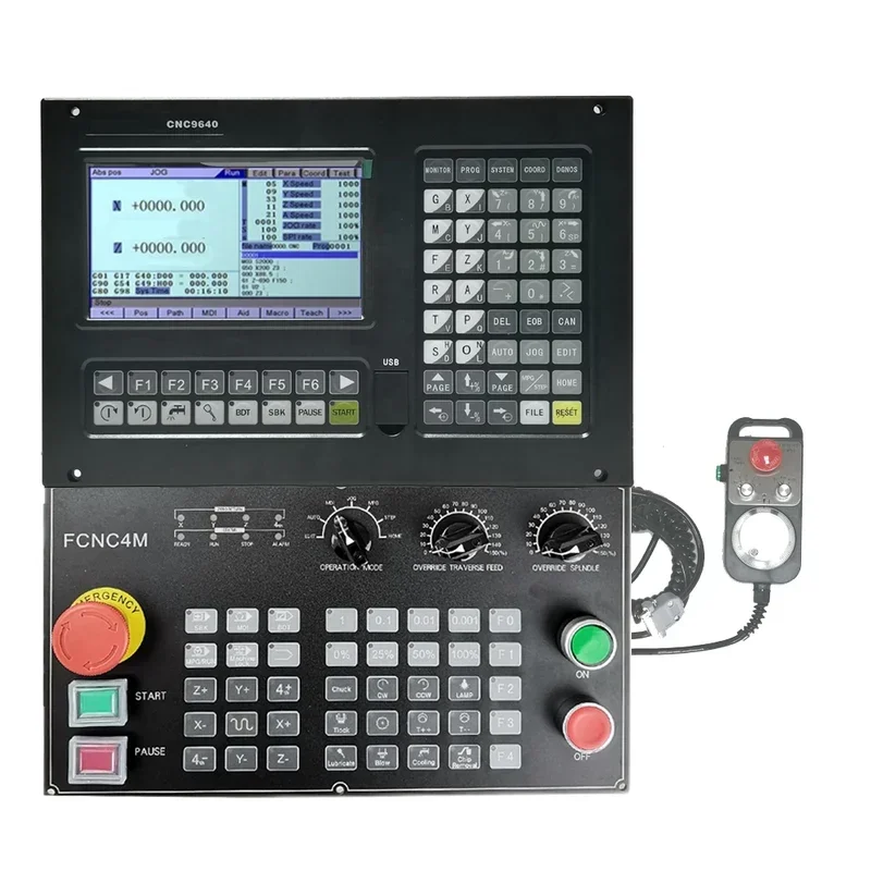 FCNC4M Interpolation Accuracy with Additional panel or MPG Smart 4 axis CNC Controller for CNC Router Milling Machine