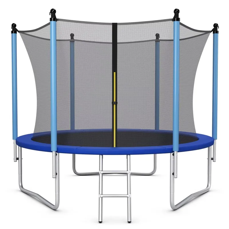 

10Ft Indoor Outdoor Trampoline With Inside Enclosure Net Stable For Home Sports And Fitness Training