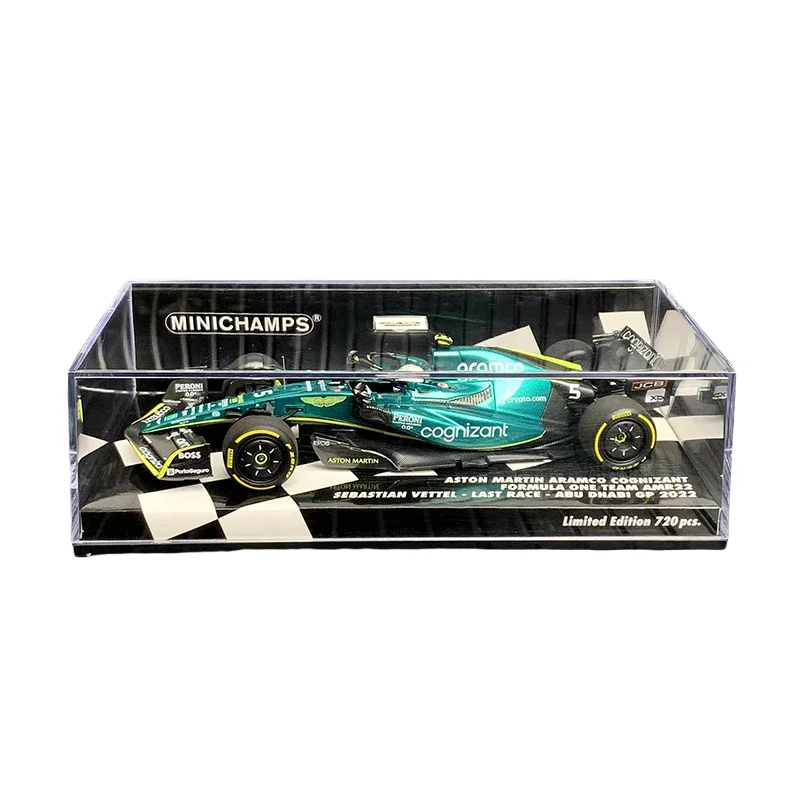 Quality ratio 1:43 Vettel 2022 ABU Dhabi farewell race AMR22 F1 model collection decoration, a birthday gift for children.