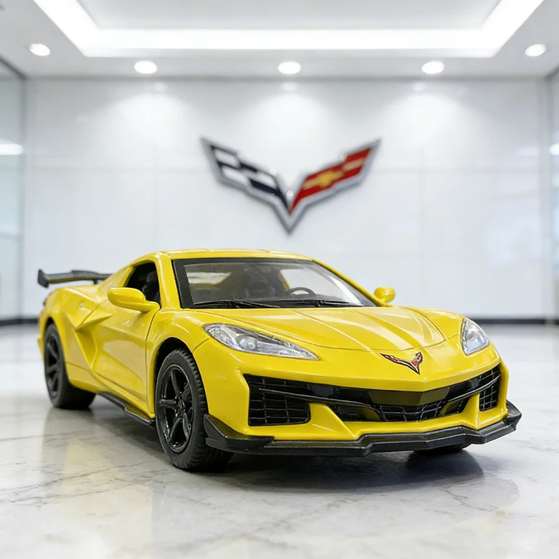 

1:41 Chevrolet Corvette Z06 легкосплавный автомобиль, литье под давлением и игрушечный транспорт, модель автомобиля, миниатюрная масштабная модель автомобиля, игрушки для детей