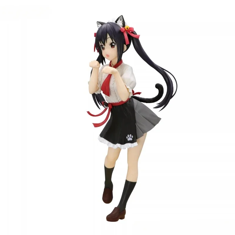 K-ON! FuRyu Nakano Azusa Cat Ear Girl Originale genuino 21 cm PVC Action Figure Anime Figure Modello Giocattoli Figure Collection Regalo bambola