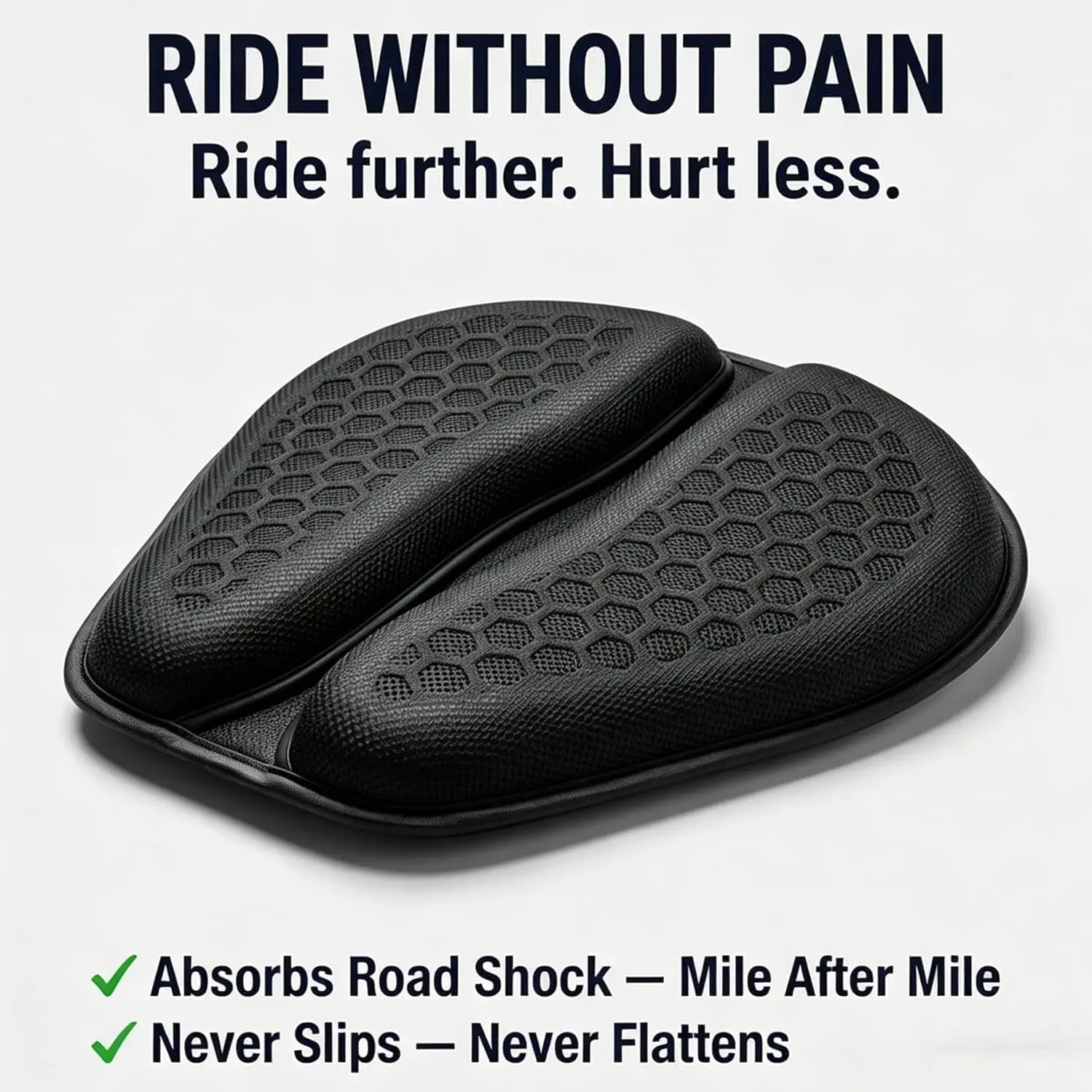 Hot Foldable Seat Cushion For Motorcycle 3D Honeycomb Structure Shock Breathable Non-Slip Motorcycle Seat Pad Universal Cushion
