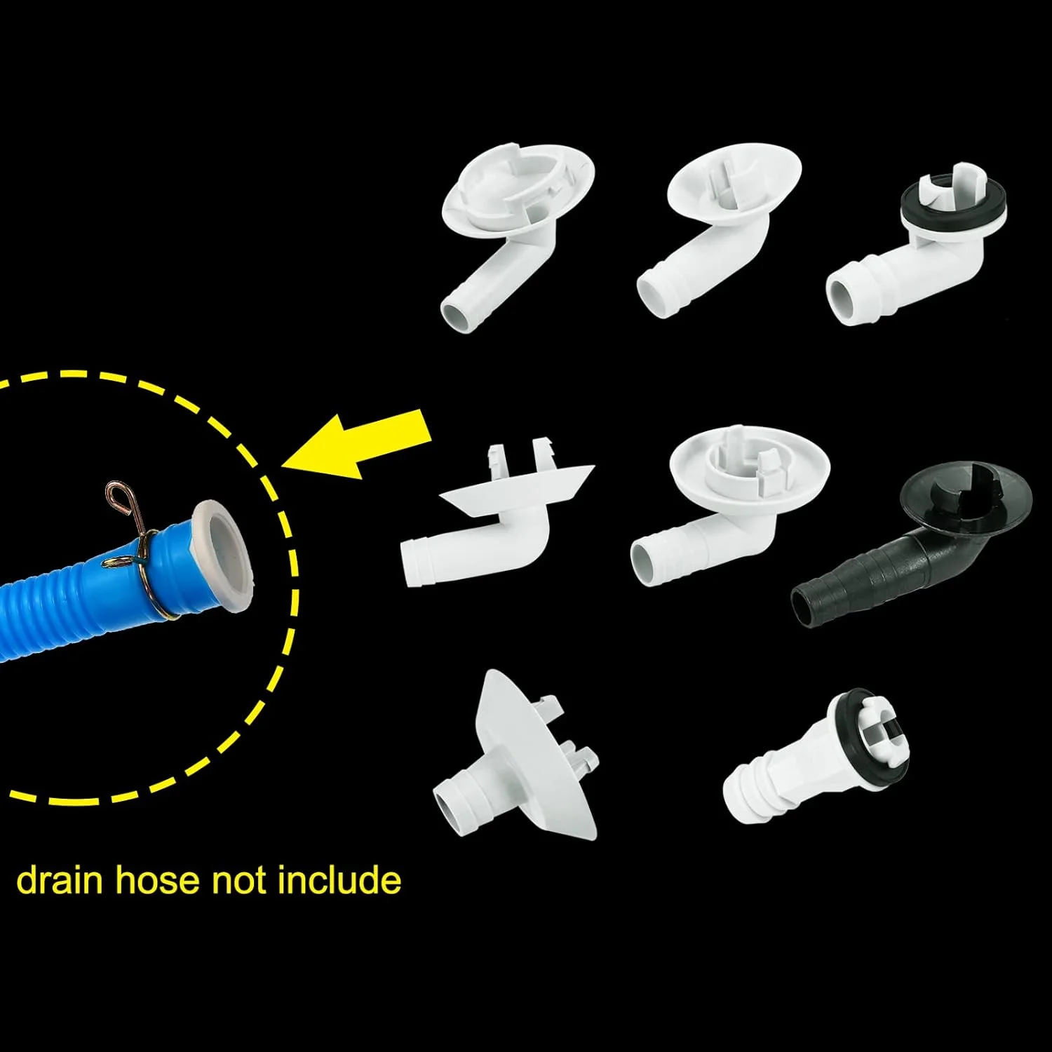 Air Conditioner Drain Hose Connector 25mm Tube Elbow Fitting  Accessories for Mini-Split Window AC, Grey Pack of