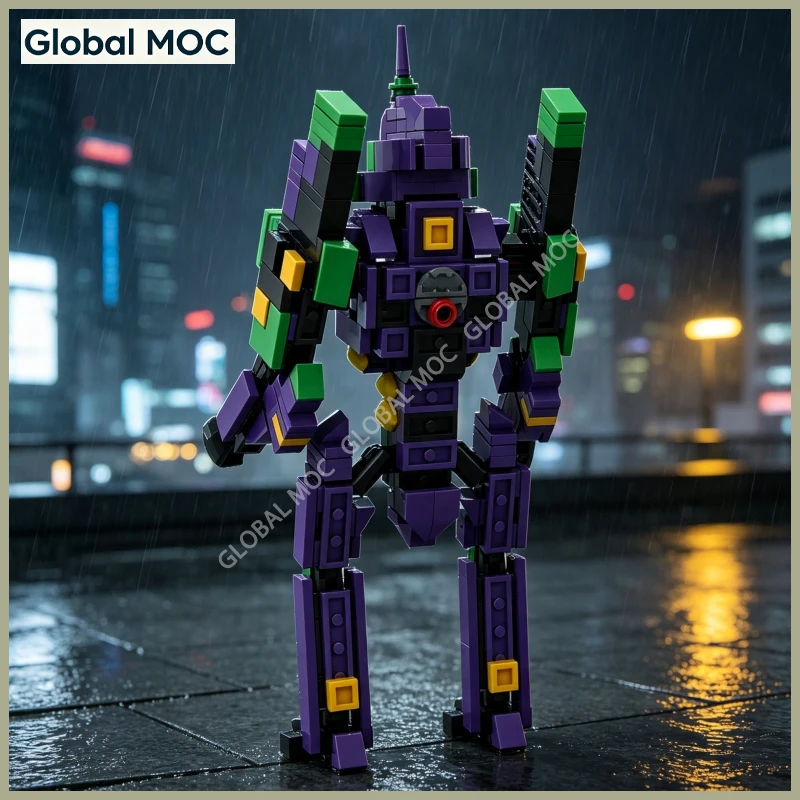 Desktop Collectible Display MOC Building Blocks, Custom Sci‑Fi Humanoid Mecha Giant Bionic Battle Robot DIY Brick Model Set