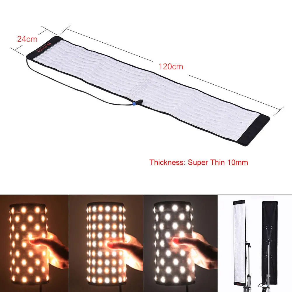 FalconEyes RX-29TDX 100W Roll Flexible LED Mat Fill-in Light Panel Bi-Color 3000K-5600K CRI95 for Photo Video Studio Photograph