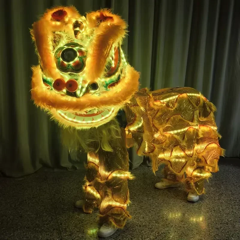 LED luminous lion dance costume 5 color options with remote control traditional folk art dance equipment mascot holiday