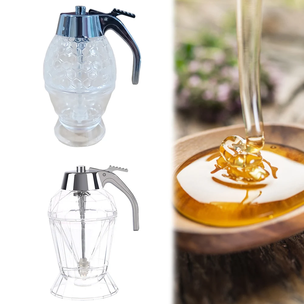 Dispensador de miel con soporte, dispensador de miel sin goteo, botella dispensadora de aceite de oliva para el hogar y la cocina, para almacenar miel y jarabe