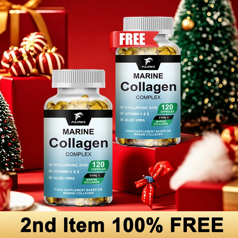 

Marine Collagen Complex Capsules, with Viarmin E, for Hair Protection, Improving Skin, Promoting Digestion Suitable, Men & Women