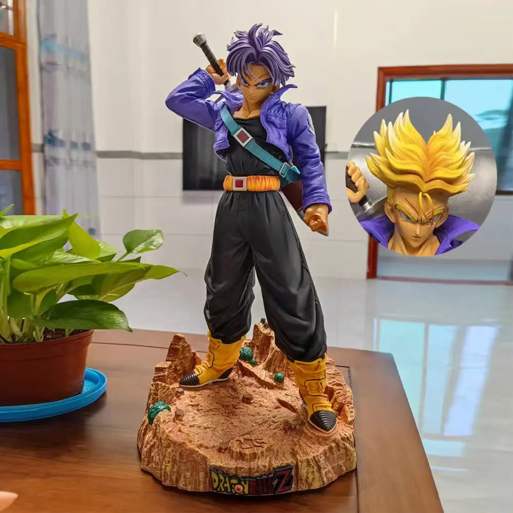 47 cm Dragon Ball Z Anime Figurine Trunks Figura Super Saiyan Trunks Modello in PVC Statua Collezione di bambole Decorazione Giocattoli Regalo