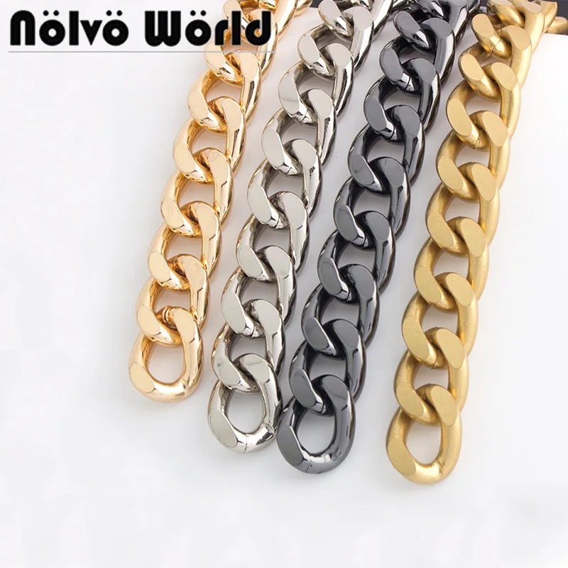 Nolvo World 18mm Gold Hight Quality Custom Accessories Light Purse Metal Strap Aluminum Chain Thick For Handbags