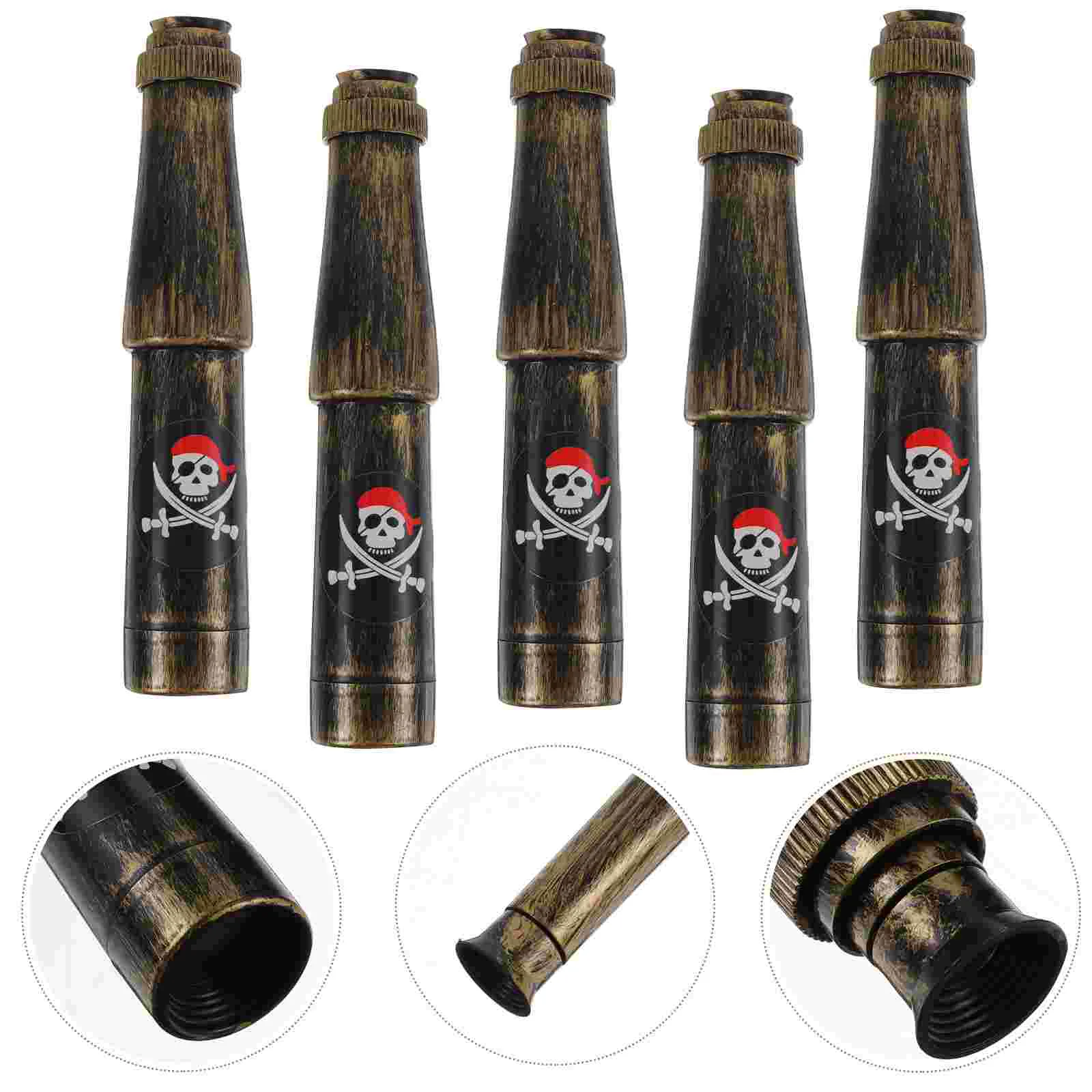 

6 Pcs Telescope Pirate Party Favors Toys for Kids Plastic Decorative 3-5 Cosplay Connector Decorate Prop