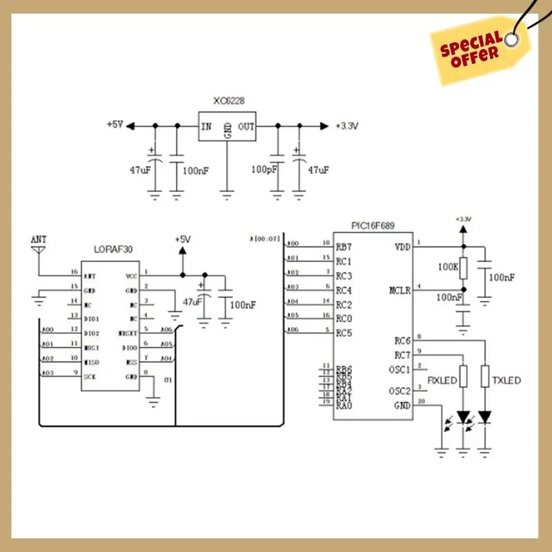 Беспроводной модуль Lora Lora1278f30, 1 Вт, высокая мощность, передача данных на большие расстояния, 400-460 МГц