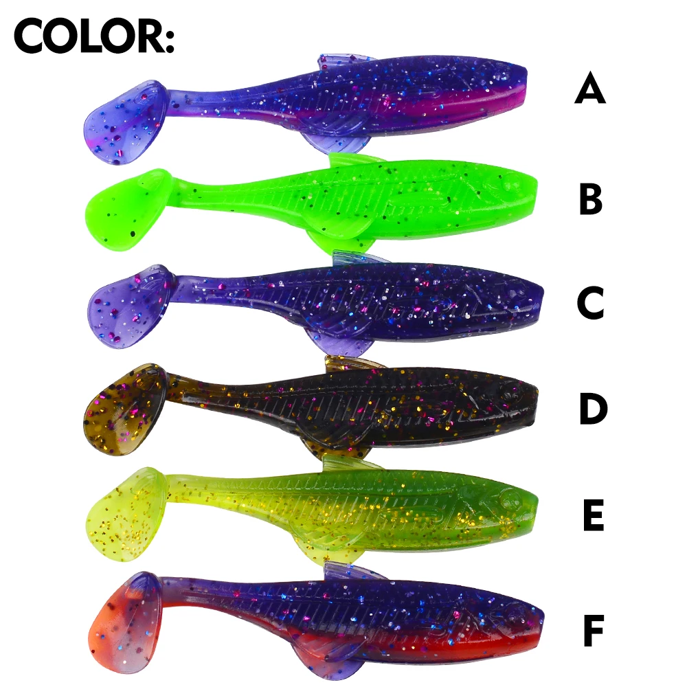 Sunlure 7.1cm Segmented Silicone Soft Fishing Lures 10PCS T-tail Worm Lure Artificial Bait Jig Wobblers Bass Pike Fishing Tackle