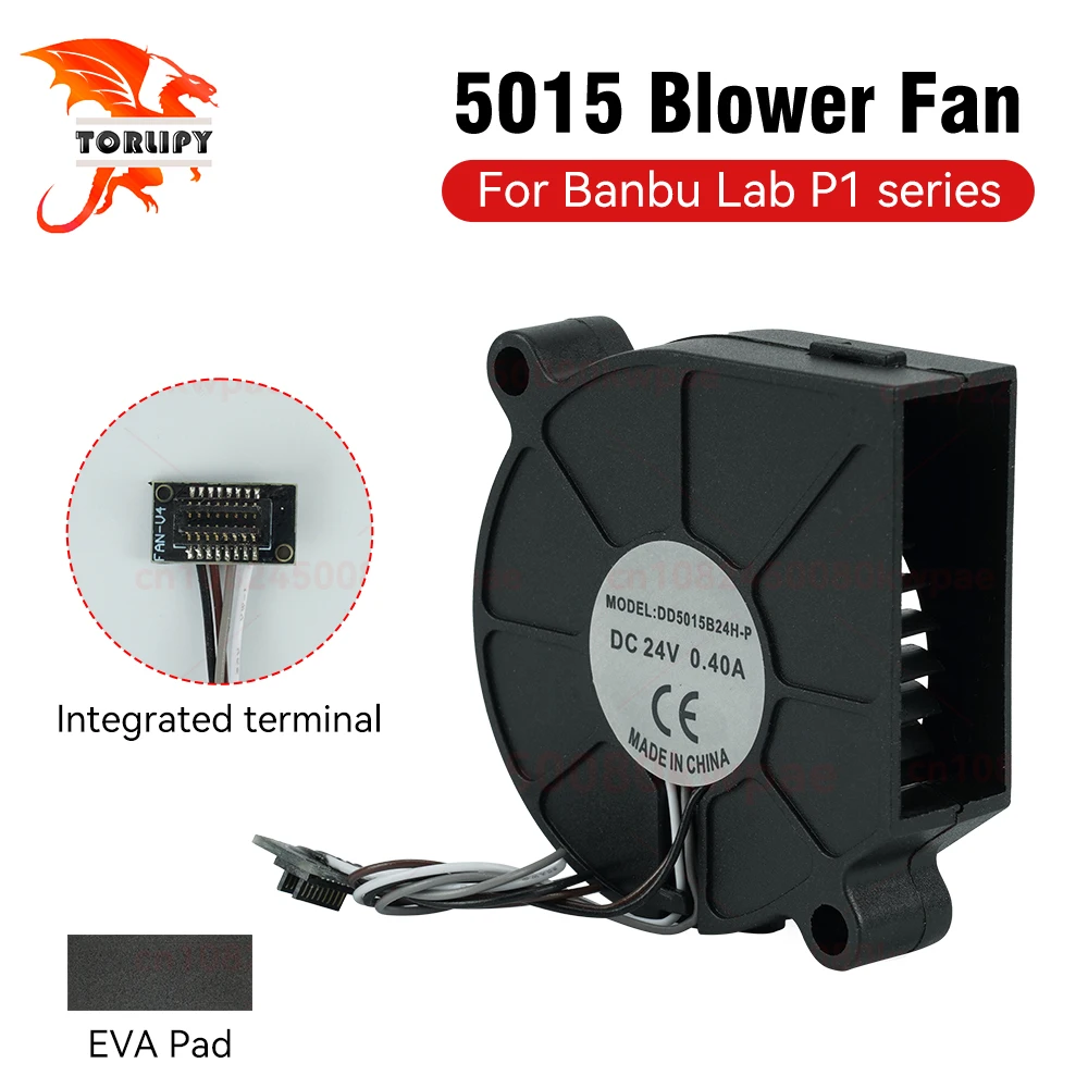 

5015 Cooling Fan for Bambu Lab P1 Series Components Blower Fan duct Faster Speed Low Noisy for 3D Printer Accessories