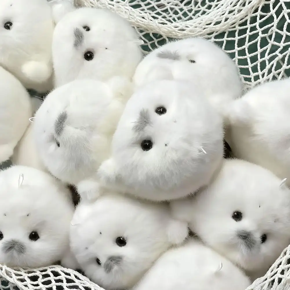 Cute Seals Plush Keychain Soft Kawaii Seal Plushie Animal Pendant Car Ornaments Fashion Stuffed Doll Keyring Car Key Accessories