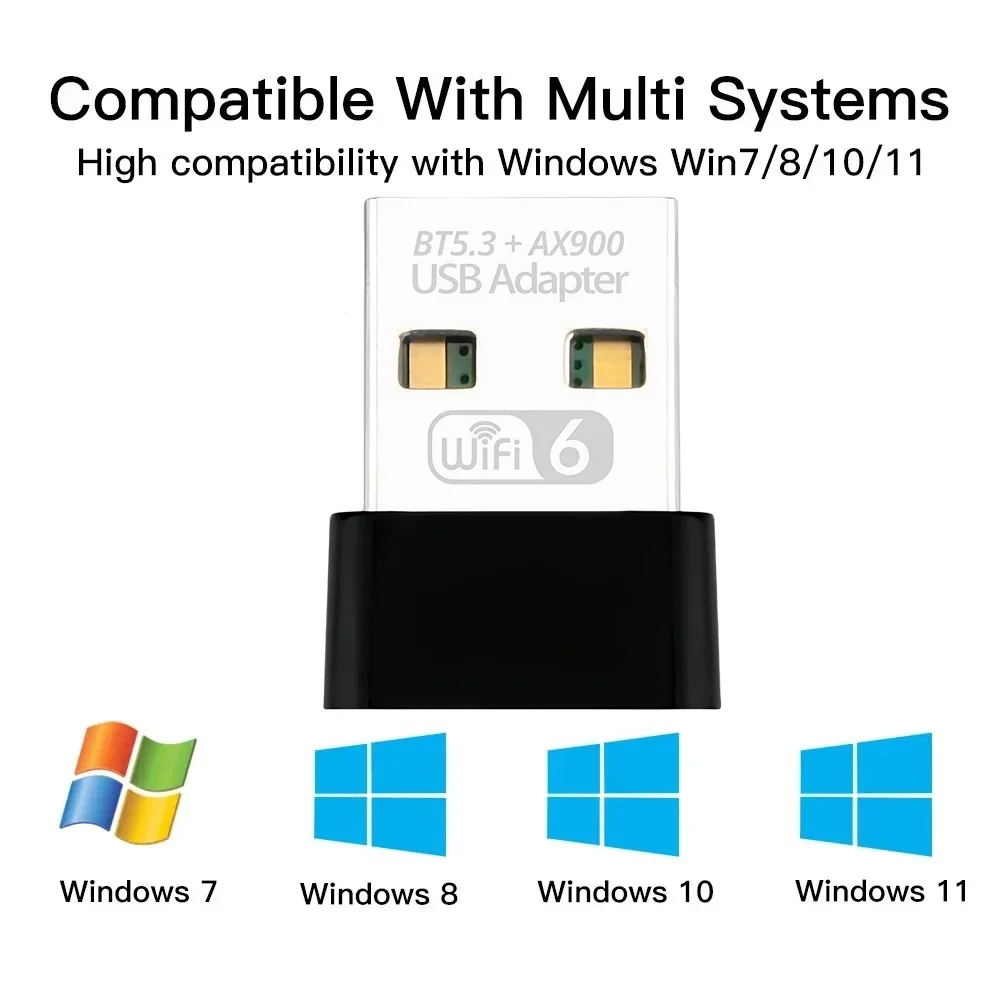 900Mbps 무선 네트워크 카드 Bluetooth 5.3 WiFi 6 USB 어댑터 2.4G 5GHz 듀얼 밴드 WiFi USB 동글 Wi-Fi 수신기 드라이버 무료
